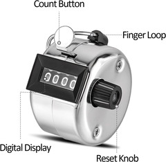 12 Pcs Hand Tally Counter 4-Digit Lap Counter Clicker, Manual Mechanical