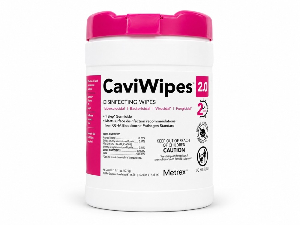 CaviWipes 2.0 Disinfecting Wipes Metrex 160ct Medical Grade Exp 2028