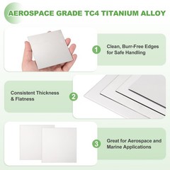 Titanium Plate Sheet TC4 (Gr5) 100x100x3mm Titanium Alloy Sheet