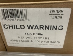 Crown Poly Pull-N-Pak Produce Bag Self-Opening Child Warning 14″ x 18″ 4400/case