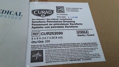 Curad Xeroform Petrolatum Dressing 5×9 in REF CUR253590 QTY 200