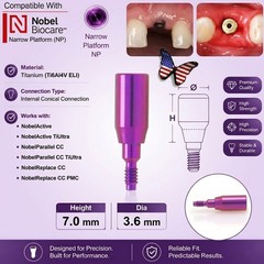 US Nobel Active Nobel Parallel CC Healing Abutment Compatible Conical Connection