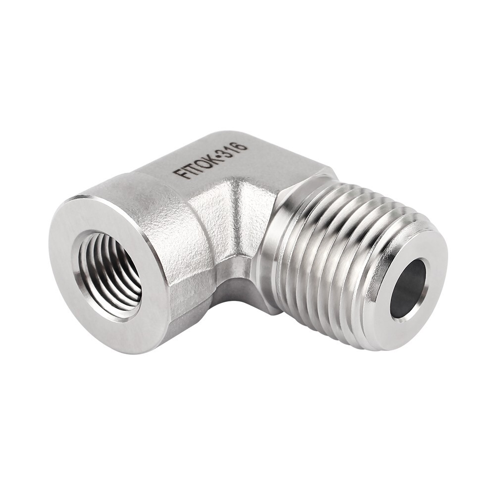 FITOK 316 SS 90° Street Elbow 1/8″ FNPT x 1/8″ MNPT 6200 psi, SS-PSE-NS2