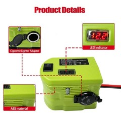 DC 18V-12V Step Down Converter Adapter Cigarette Lighter for Ryobi 18V BatteryOY