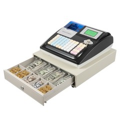 48 Keys Square POS Terminal Cash Register Complete W/ Printer, And Cash Drawer
