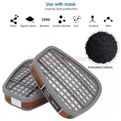 US Full Face Gas Mask Painting Spraying Respirator w/Filters for 6800 Facepiece