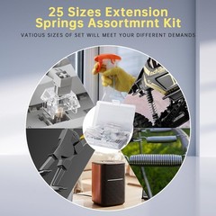 100 Pcs Extension Spring, Extension Spring Assortment Kit 25 Different Sizes