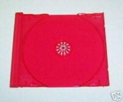 10 SINGLE CD TRAYS, TRANSPARENT (TINTED) RED,MADE IN USA, RED TRAY FREE SHIPPING