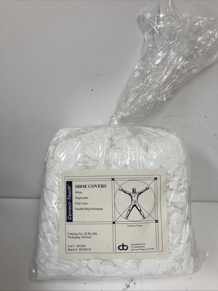 50 Pairs Correct-Touch White Disposable Shoe Covers SCPL500 New
