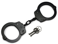 VIPERTEK Handcuffs Professional Double Lock Metal Steel Police Security BLACK