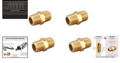 Brass Hex Nipple 1/4 Inch NPT Pipe Adapter Set of 4 – Durable Connections