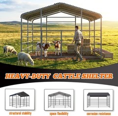 13x13ft Heavy Duty Livestock Shelter, Galvanized Steel for Cattle & Horses NEW