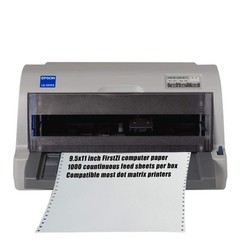 FirstZi Blank 9.5×11 Inches Continuous Feed Computer Paper 1 part, White