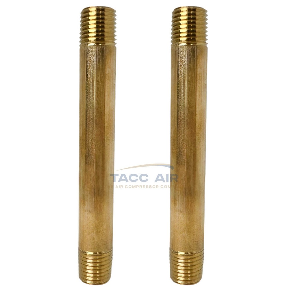 2 Pack 1/4″ Male NPT X 4″ Long Pipe Nipple 3″ Extension Threaded Fitting Brass