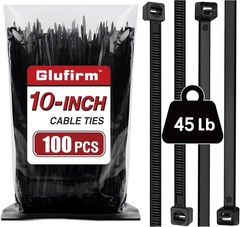Versatile Black Zip Ties 10 Inch 100 Pack – Ideal for Indoor and Outdoor Use