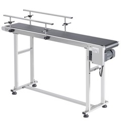 VEVOR Belt Conveyor PVC Stainless Steel Belt Conveyor 59″x7.8″ Double Guardrail