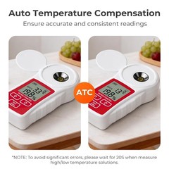 Rechargeable Digital Brix Refractometer with ATC, Brix Meter Supports One-tap…