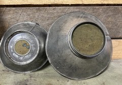 2 Vintage Galvanized Metal Dairy Strainer, Farmhouse Milk Funnel