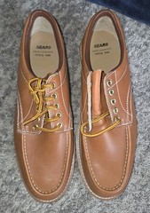 Vntg Oxford Moc Work Ankle Shoe Boot Sears Men 13 D Leather Upper Oil Resistant