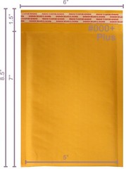 Polycyberusa® 1000 #000+XL 5 X 7 Kraft Bubble Mailers Padded Envelopes