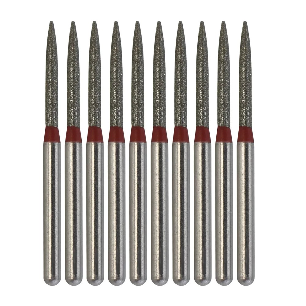 Dental Diamond Burs Flame Bur 863/012F Fine Grit Red FG for High Speed Turbine