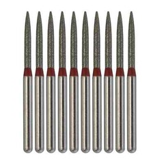 Dental Diamond Burs Flame Bur 863/012F Fine Grit Red FG for High Speed Turbine