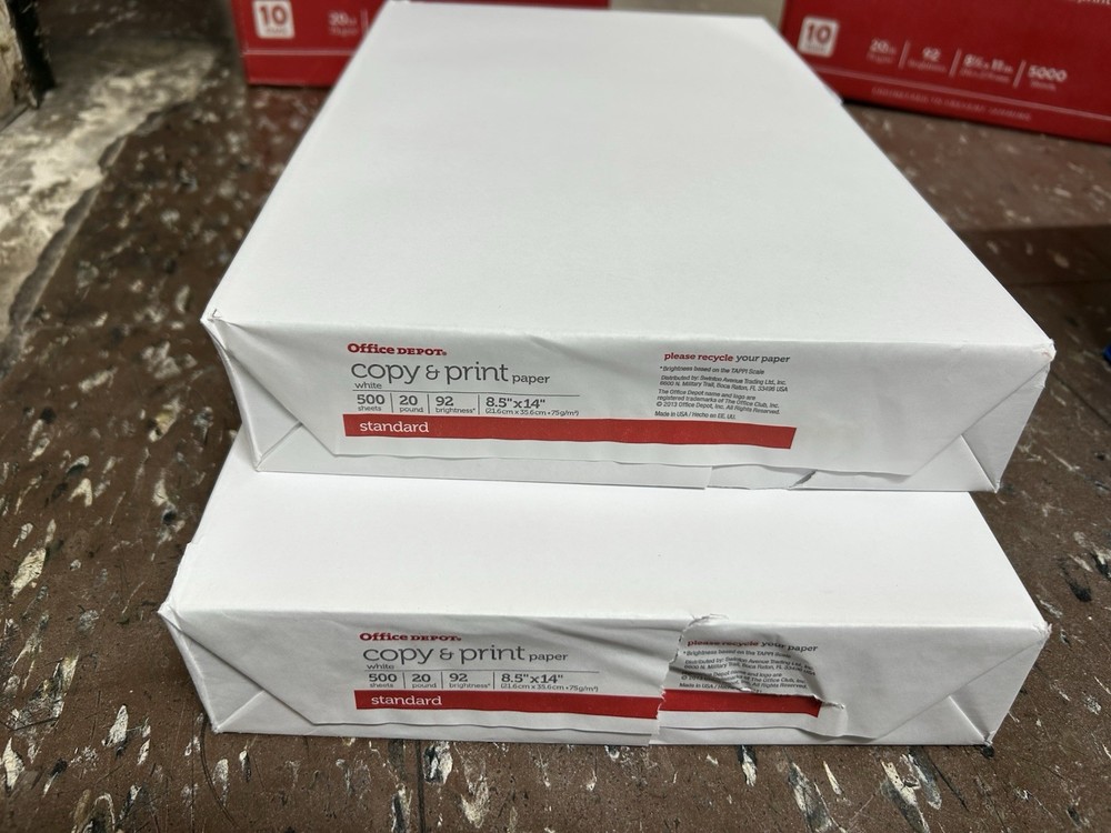 8.5″x14″ Legal Copy Paper 20lb – 2 Pack Assorted Staples, Office Depot & Univers