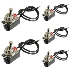 Heavy Duty Toggle Switch SPST 2 Pin ON/Off Rocker Toggle Switch 6A/125V 3A/25…
