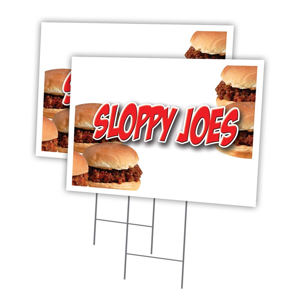 Sloppy Joes Multi-Pack of Yard Signs & Stake outdoor plastic coroplast window