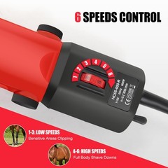 600W Heavy Duty Horse Clipper 6-Speed Electric Livestock Body Grooming