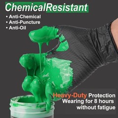 10mil Heavy Duty Nitrile Disposable Mechanics Gloves, Chem-Resistant, Latex Free