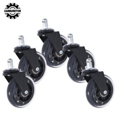 5 PCS 3 INCH Heavy Duty Office Chair Caster Rubber Swivel Wheels Replacement Set
