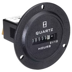 Trumeter 722-0004 Hour Meter, Round, Electromechanical, Non Resettable,