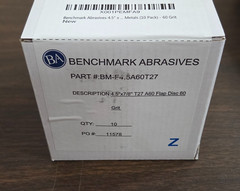 Benchmark Abrasives 4-1/2″ x 7/8″ T27 A60 Flap Disc, 60 Grit, 1 Piece