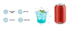 9 oz Clear Plastic Cups 50 Pack, Sturdy & Food Safe Disposable Cups for Cold or