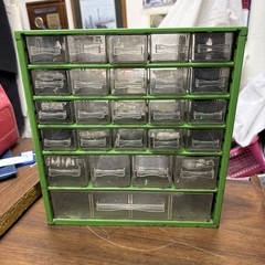 Vintage RAACO Corp Green Metal Storage Cabinet 25 Drawer Made In Denmark EMPTY!
