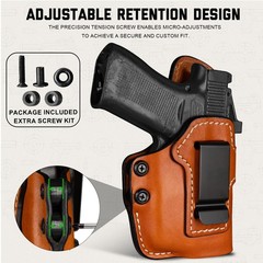 Universal IWB Leather Holster for P365/P365XL, Hellcat, G43/G48, G43X MOS/G48…