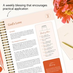 Official Spiral Bible® The Bible in a Year | 52 Week Guided 8.5 X 11, Floral