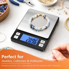 0.01g High Precision Jewelry Scale, 1000g Digital Gram Scale with Hold, Tare …