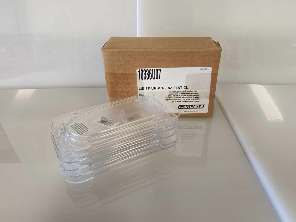 Polycarbonate Flat Universal Lid 1/9 Size – Clear (6 in box)