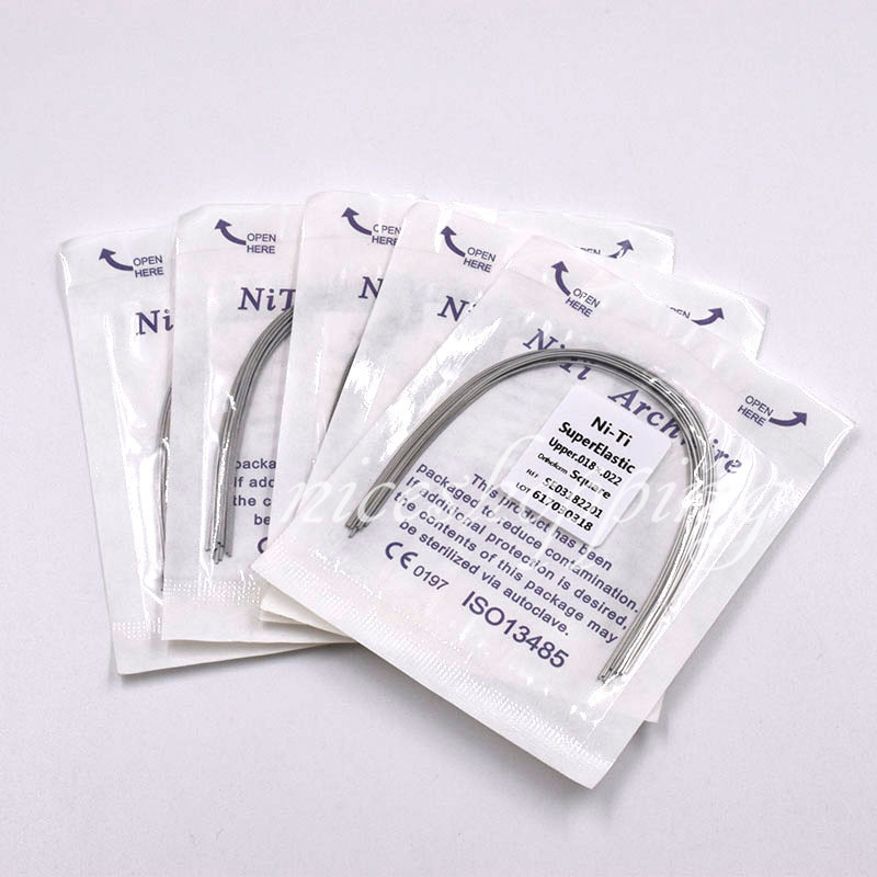 10 Packs Dental Super Elastic NITI Round Rectangular Arch Wire Ovoid/Natural