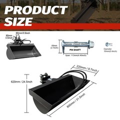 HUAYEE 800mm Tilting Bucket For 1-1.5Ton Mini excavator Hydraulic Attachment