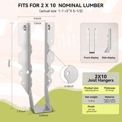 20pcs 2×10 Joist Hanger,LU210 20 Gauge Galvanizing Face Mount Joist Hangers f…