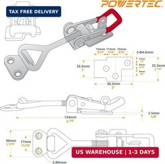 POWERTEC 4PK Toggle Clamp, 400 lbs Holding Capacity, 4002 Adjustable Pull Action