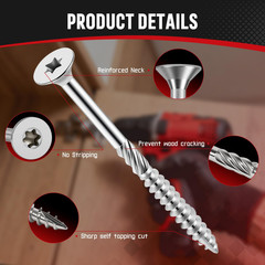 #10X3 Inch 304 Stainless Steel Deck Screws 150 PCS – Corrosion-Resistant Outdoor