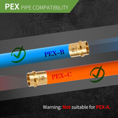 10 Pcs Extended 1/2″ Press X 1/2″ PEX Crimp Coupling, Lead-Free 1/2 Inch Press F