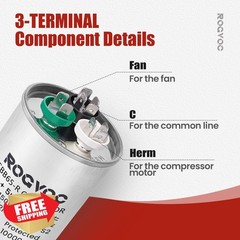 Rogvoc 45+5uF 370/440V AC Capacitor