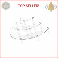 Dooiclear 3 Tier Acrylic Display Risers, Half Moon Cupcake Stand, Clear Perfume