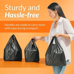 Black T Shirt Bags Plastic Grocery Shopping Carry Out Bag 11.5”x6.5”x22”