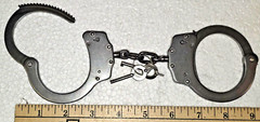 MTech USA 4508-SDL Series Double-Lock Handcuffs, Stainless Steel, Nickel Silver